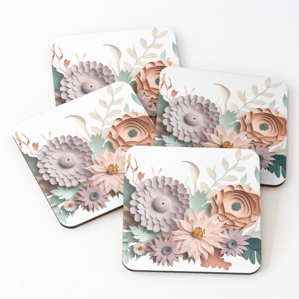 Item preview, Abstract Cut Paper Flowers Isolated on White Background .AI generated Illustration. designed and sold by svetlanna.