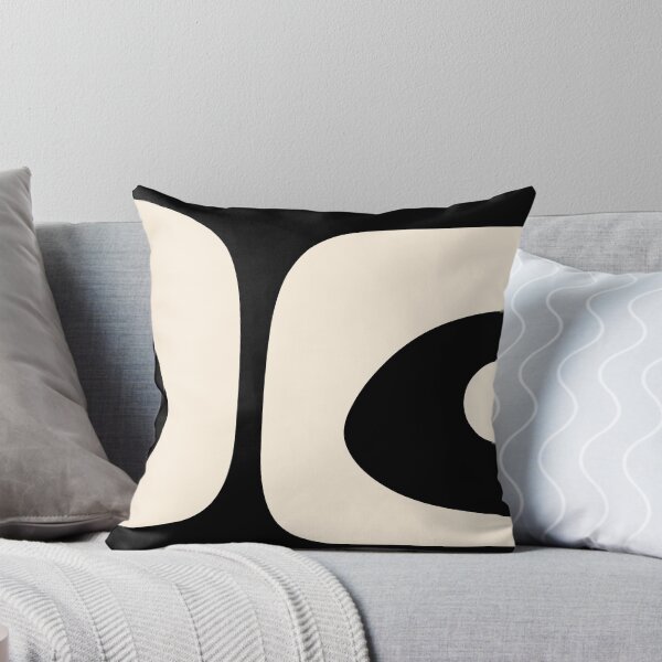 Artikel-Vorschau von Retro Piquet Mid Century Modern Abstract Pattern 2 in Schwarz und Mandelcreme, designt und verkauft von kierkegaard.