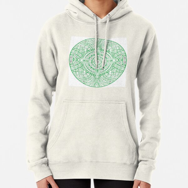 Green star pattern. Mirror symmetry: vertical and horizontal axes Pullover Hoodie