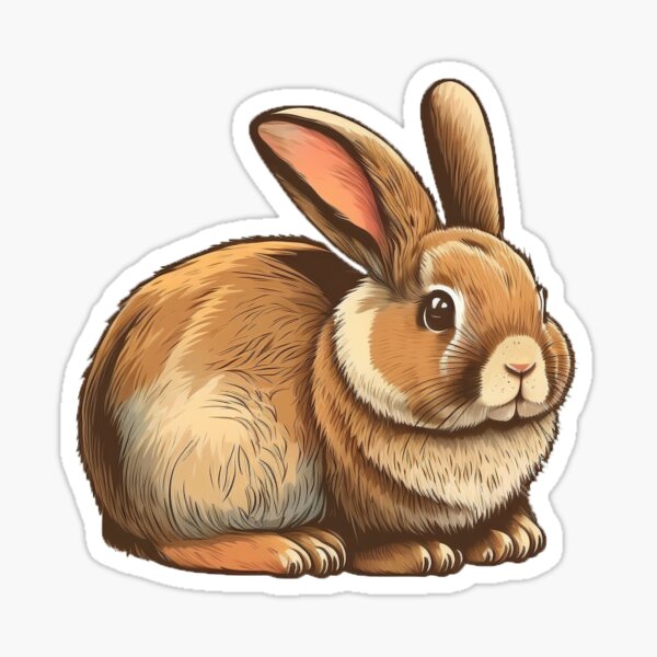 Soft and cute rabbits sticker 37