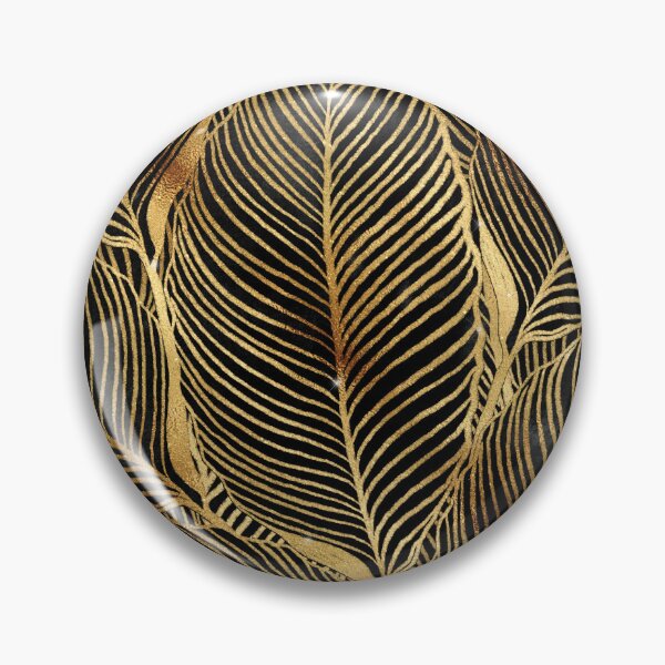 Item preview, Gold Leaves Black Elegant Pattern designed and sold by NdesignTrend.