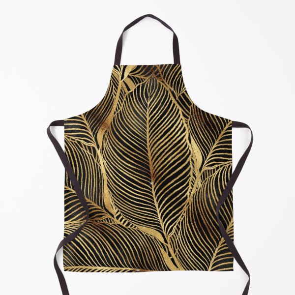 Item preview, Gold Leaves Black Elegant Pattern designed and sold by NdesignTrend.