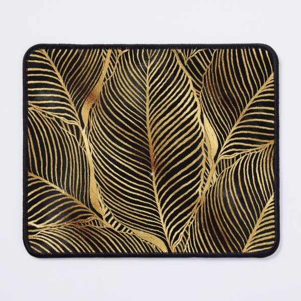 Item preview, Gold Leaves Black Elegant Pattern designed and sold by NdesignTrend.