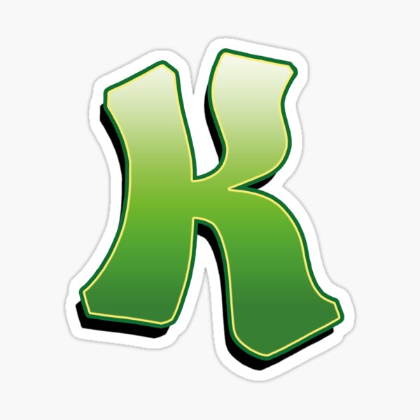 Letter K - Green Sticker
