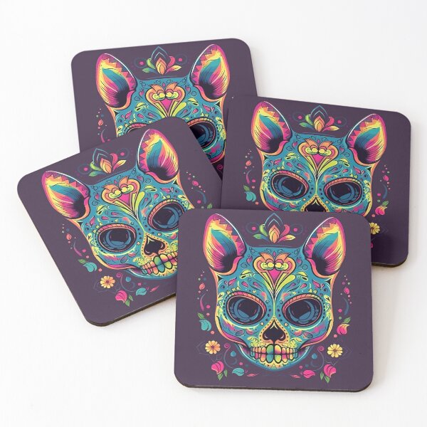 Item preview, Cinco de Mayo sticker pack floral cat skull designed and sold by Branjos.