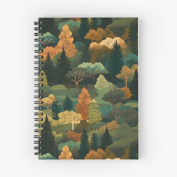 Item preview, Colorful wooded scene pattern designed and sold by neuraldaydreams.