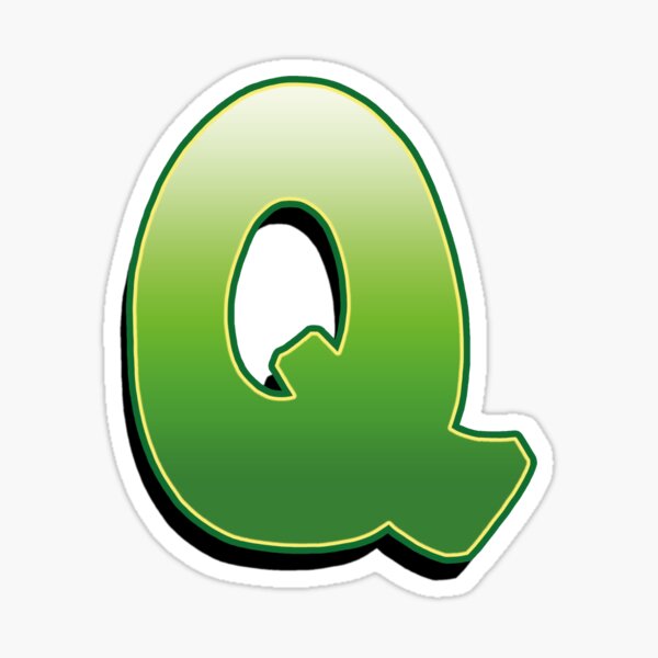 Letter Q - Green Sticker
