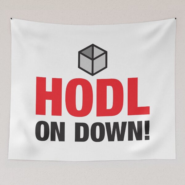 Item preview, Crypto hodl t-shirt in black red on white designed and sold by Bazakstan.