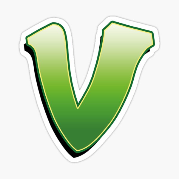 Letter V - Green Sticker