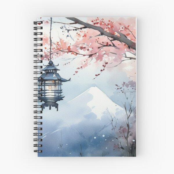 Item preview, Sakura lantern in mountain designed and sold by cryptofred.