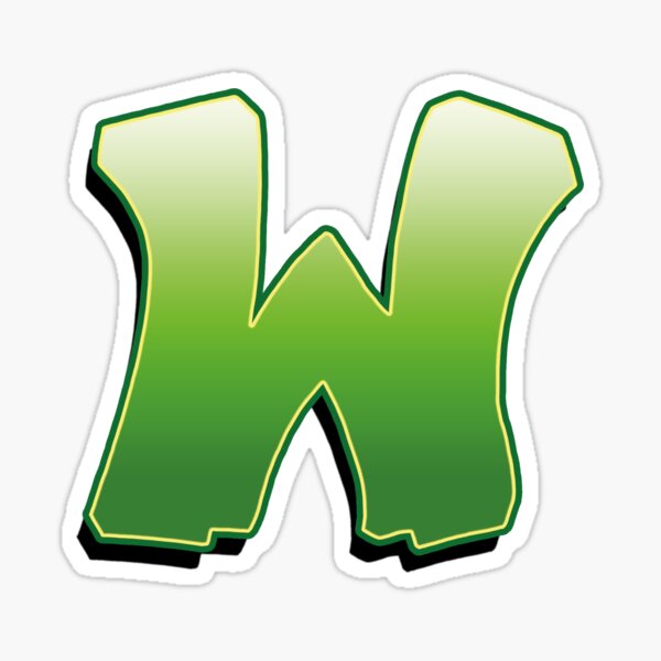 Letter W - Green Sticker