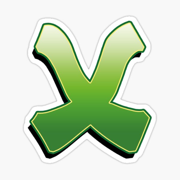 Letter X - Green Sticker