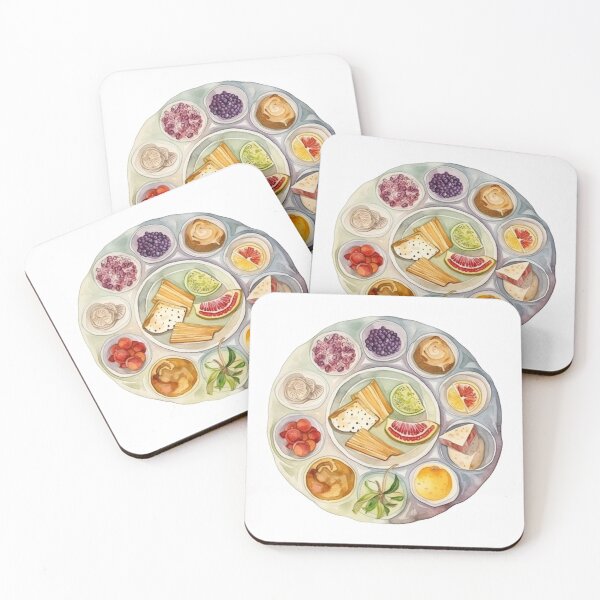 Item preview, Seder plate, aquarelle, passover designed and sold by EmeraldeaArt.