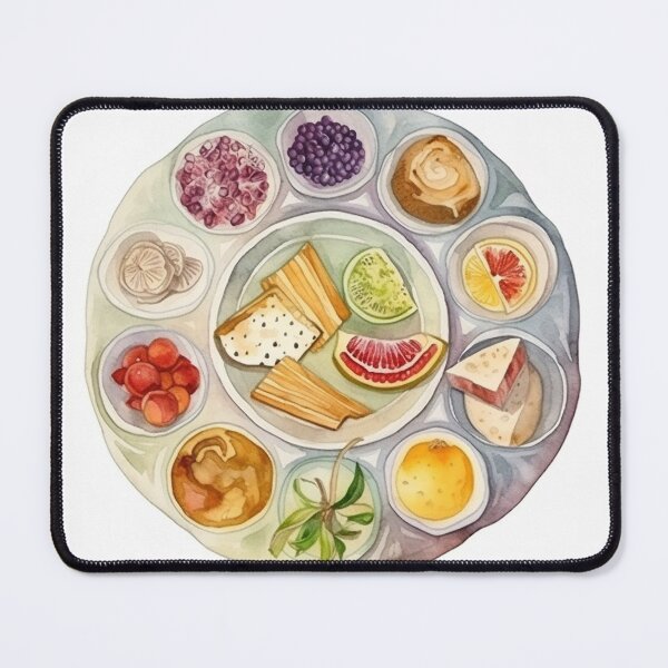 Item preview, Seder plate, aquarelle, passover designed and sold by EmeraldeaArt.