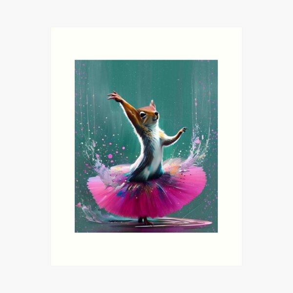 Artikel-Vorschau von Tanzendes Eichhörnchen mit rosa Ballerina-Tutu, designt und verkauft von TheStoryBox.