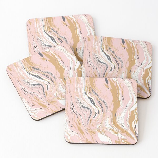 Item preview, Gold and Pink Paint Pour Pattern designed and sold by ayladesignz.