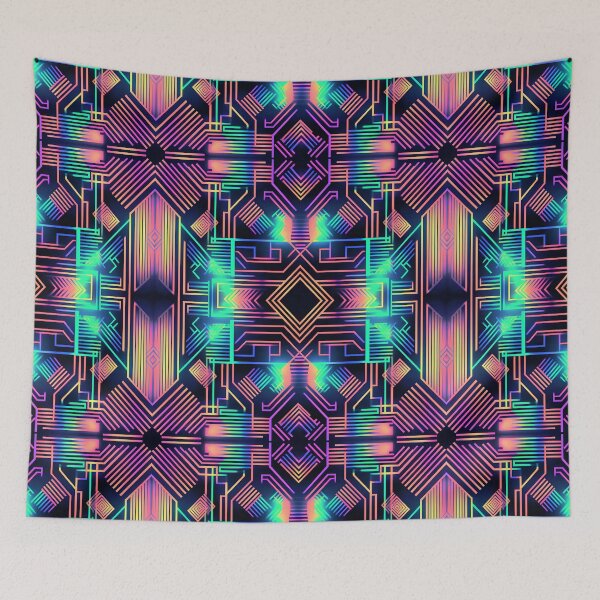 Item preview, Pastel neon colors geometric pattern 4 designed and sold by orangerinka.