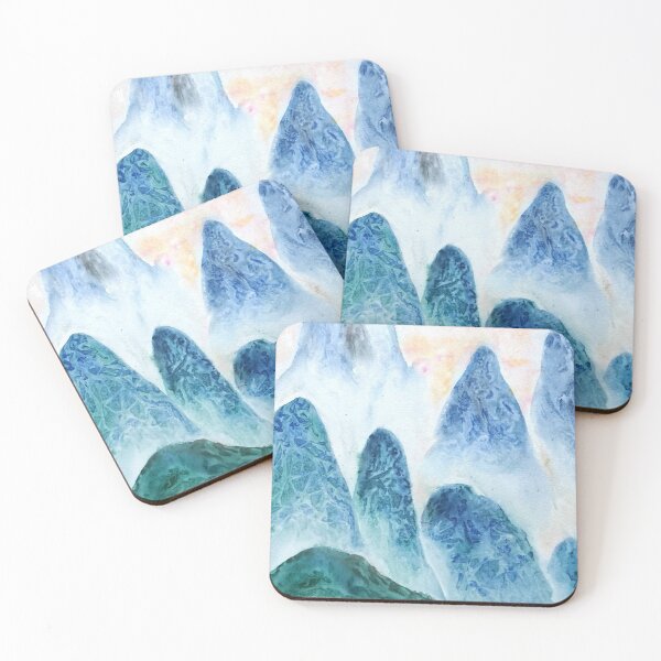 Item preview, hand painted dawn in the mountain forest  designed and sold by ColorandColor.