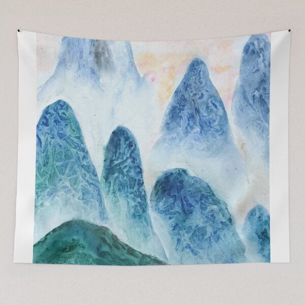 Item preview, hand painted dawn in the mountain forest  designed and sold by ColorandColor.