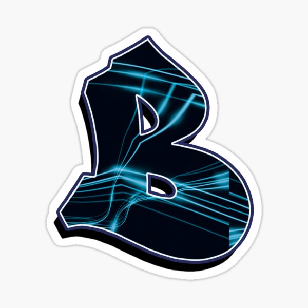Letter B - Black/Blue lines Sticker