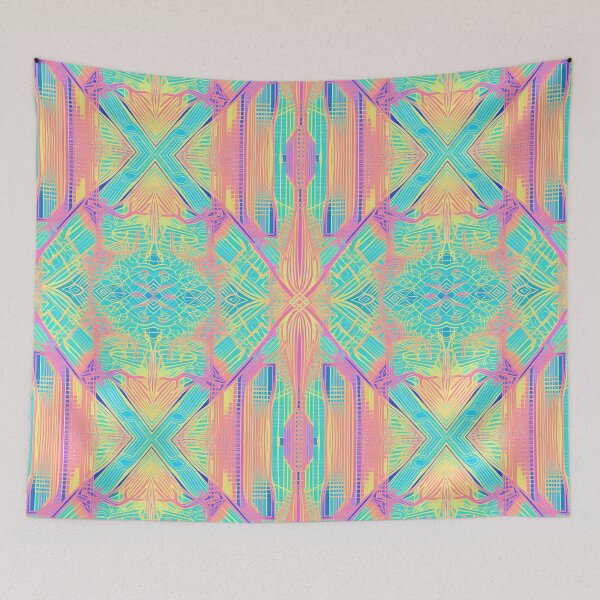 Item preview, Pastel neon colors geometric pattern 7 designed and sold by orangerinka.