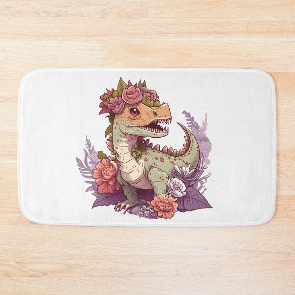 Artikelvorschau, Draco Rex süßer schöner Dinosaurier mit Blumen entworfen und verkauft von PatternBestFan.