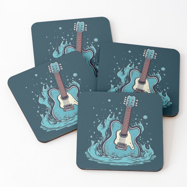 Item preview, Electric guitar making waves in water designed and sold by Digital-Space.