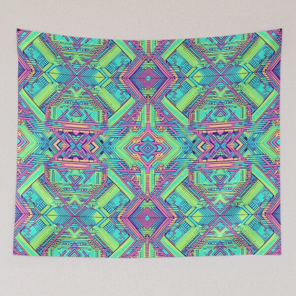 Item preview, Pastel neon colors geometric pattern 10 designed and sold by orangerinka.
