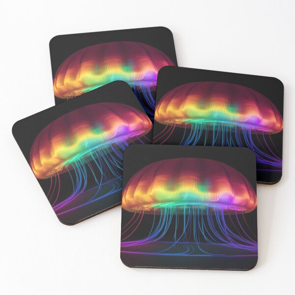 Item preview, A giant jellyfish made of rainbow colored lights 1 designed and sold by jetaiart.