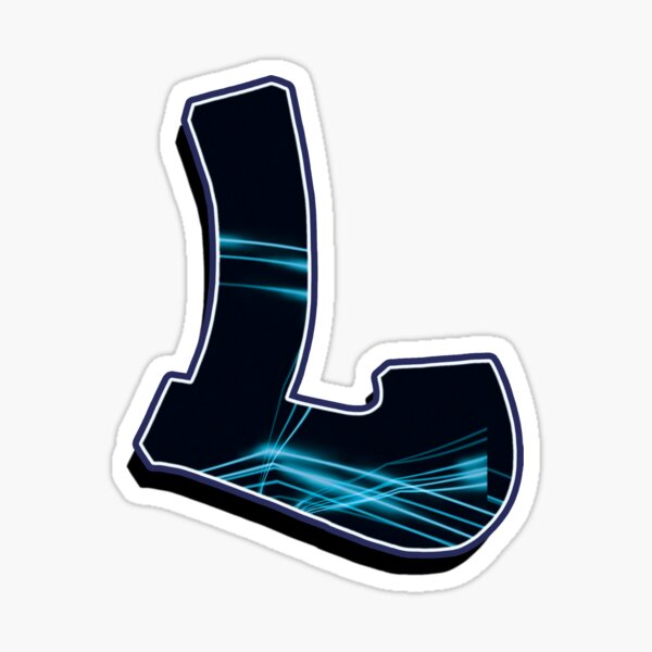 Letter L - Black/blue lines Sticker