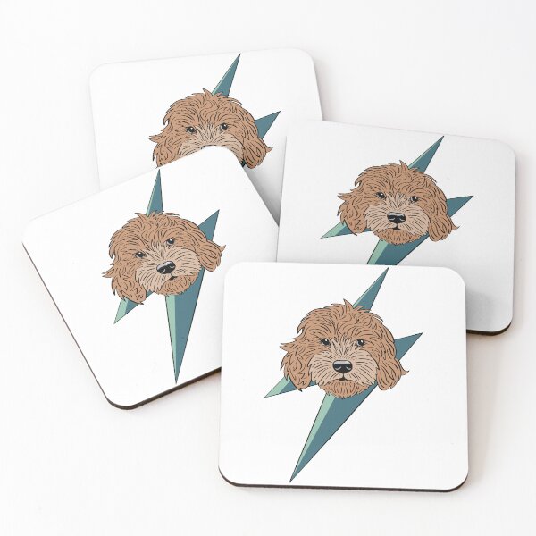 Item preview, Apricot cockapoo, cavapoo, labradoodle, yorkipoo design with thunderbolt  designed and sold by laurendemoet.