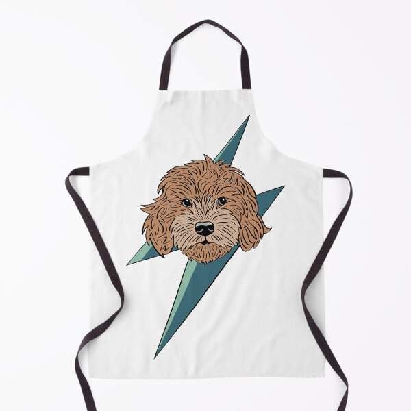 Item preview, Apricot cockapoo, cavapoo, labradoodle, yorkipoo design with thunderbolt  designed and sold by laurendemoet.
