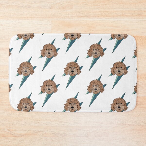 Item preview, Apricot cockapoo, cavapoo, labradoodle, yorkipoo design with thunderbolt  designed and sold by laurendemoet.