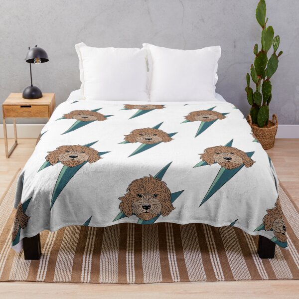 Item preview, Apricot cockapoo, cavapoo, labradoodle, yorkipoo design with thunderbolt designed and sold by laurendemoet.