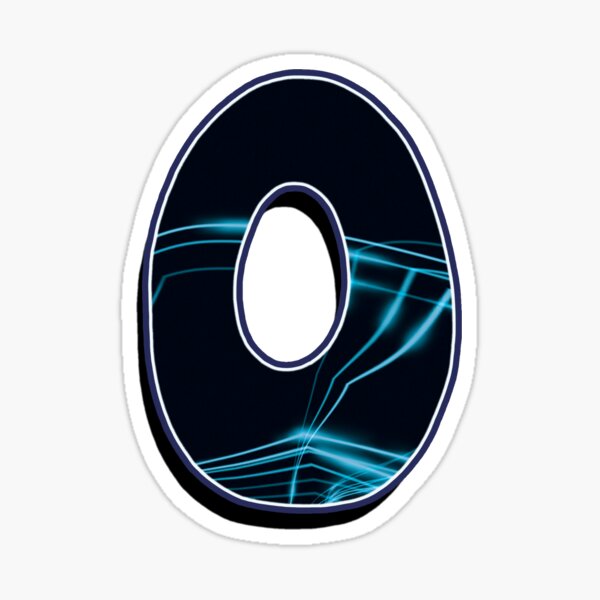 Letter O - Black/blue lines Sticker