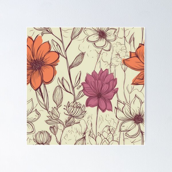 Item preview, Vintage Wildflower Pattern designed and sold by MikAImageShop.
