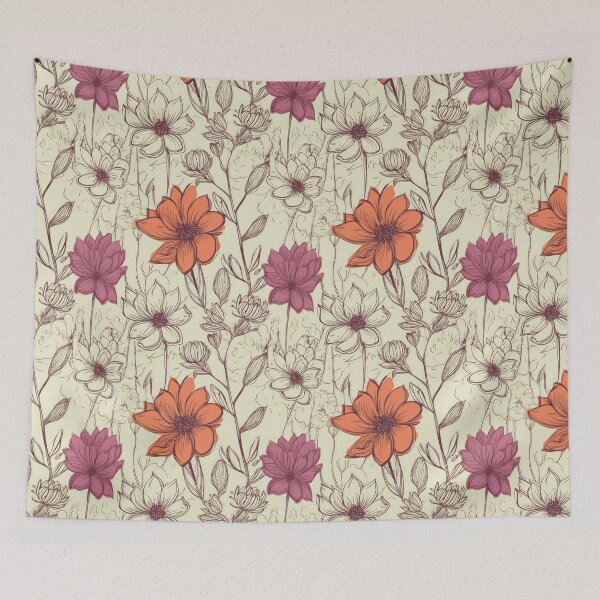 Item preview, Vintage Wildflower Pattern designed and sold by MikAImageShop.