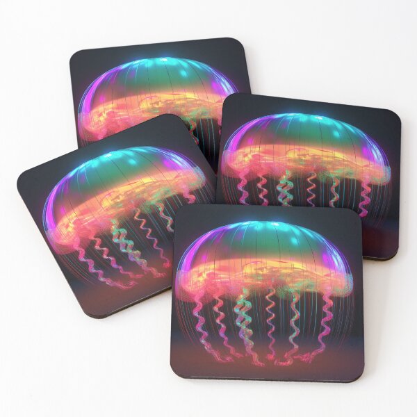 Item preview, A giant jellyfish made of rainbow colored lights 4 designed and sold by jetaiart.