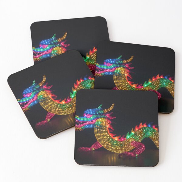 Item preview, Dragon made of rainbow colored lights 5 designed and sold by jetaiart.