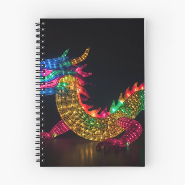Item preview, Dragon made of rainbow colored lights 5 designed and sold by jetaiart.