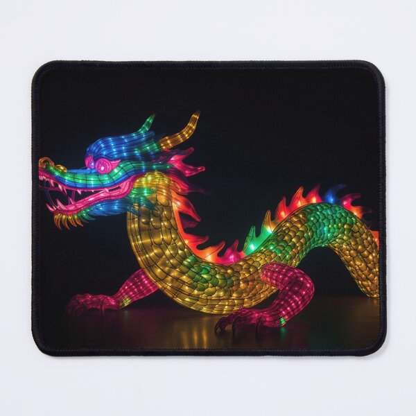 Item preview, Dragon made of rainbow colored lights 5 designed and sold by jetaiart.