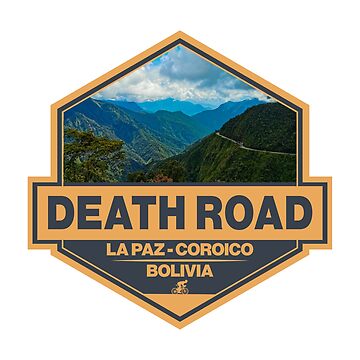 Artwork thumbnail, Death Road Bolivia Travel Art Badge by KrisSidDesigns