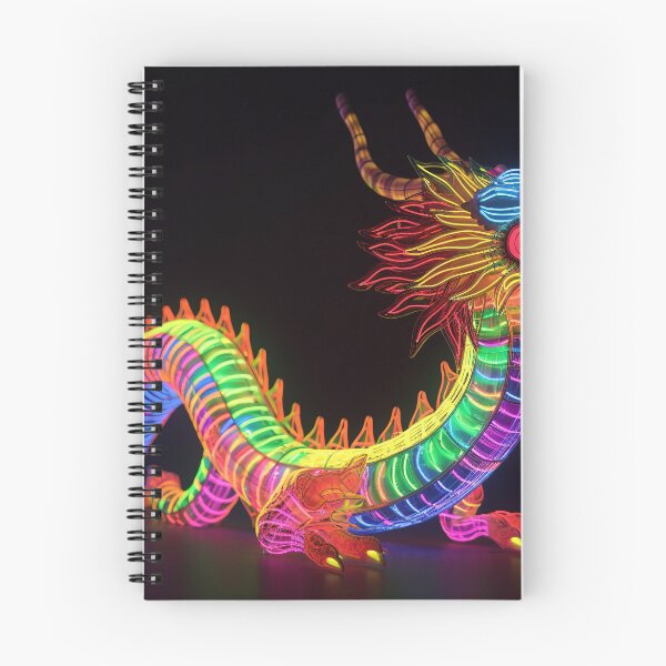 Item preview, Dragon made of rainbow colored lights 6 designed and sold by jetaiart.