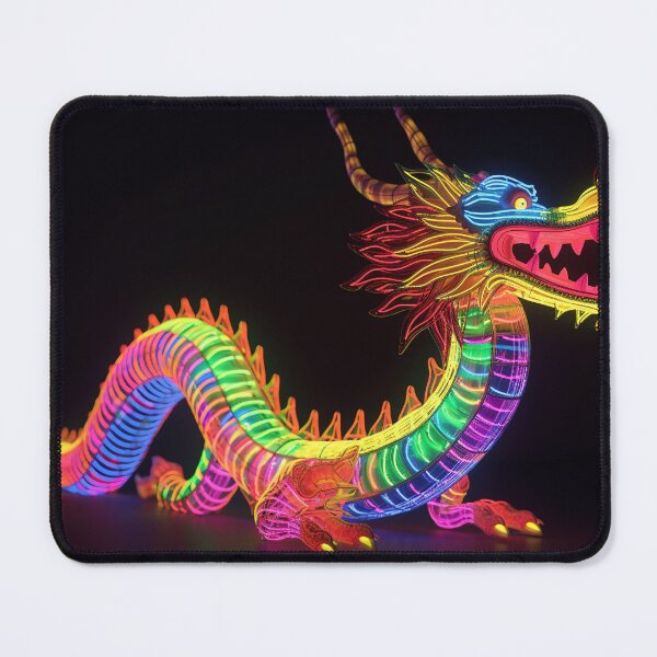 Item preview, Dragon made of rainbow colored lights 6 designed and sold by jetaiart.