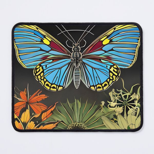 Item preview, A Majestic Blue Butterfly Soaring Above a Field of Flowers designed and sold by Beto Santos.