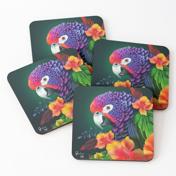 Item preview, Rainbow Tropical Parrot Portraiture designed and sold by Junior's Digital Designs.