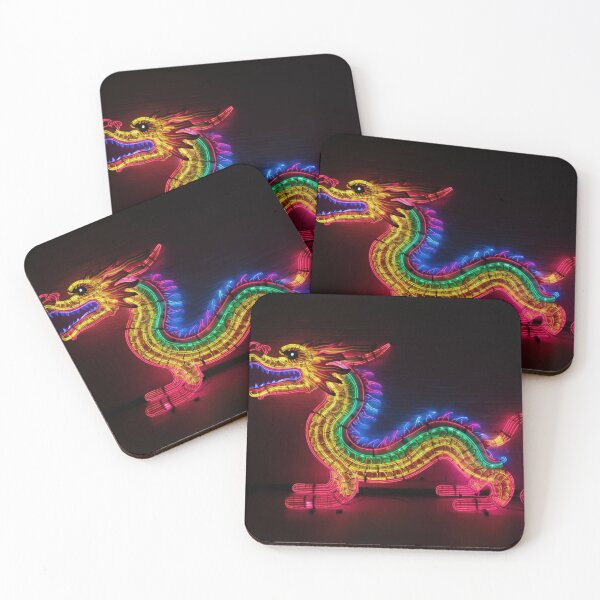 Item preview, Dragon made of rainbow colored lights 8 designed and sold by jetaiart.