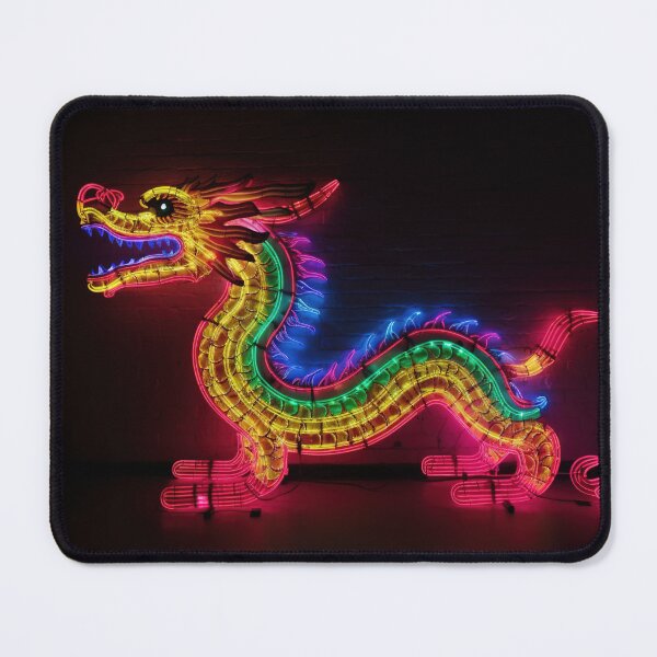Item preview, Dragon made of rainbow colored lights 8 designed and sold by jetaiart.