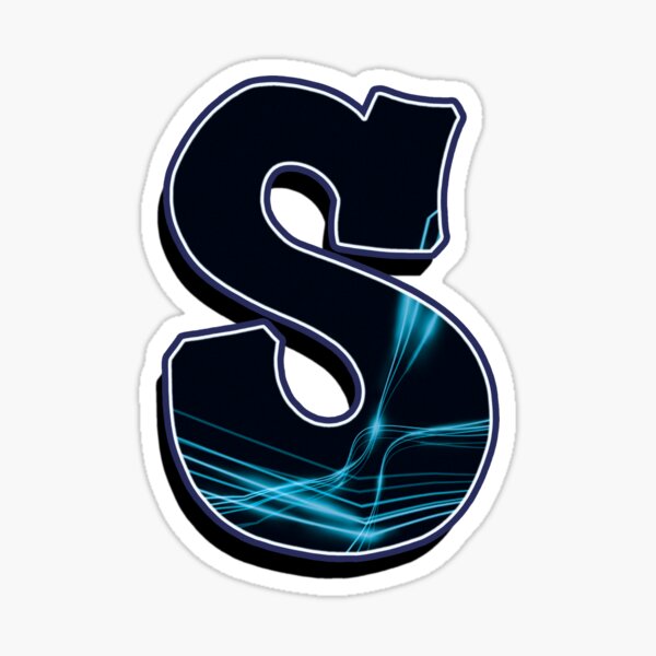 Letter S - Black/Blue lines Sticker