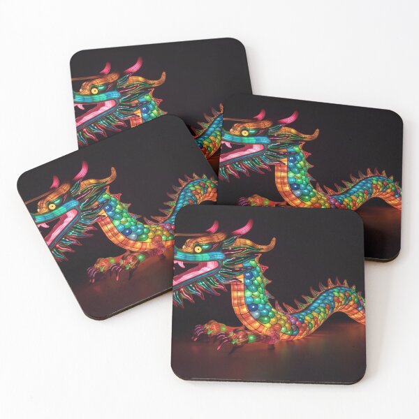 Item preview, Dragon made of rainbow colored lights 9 designed and sold by jetaiart.